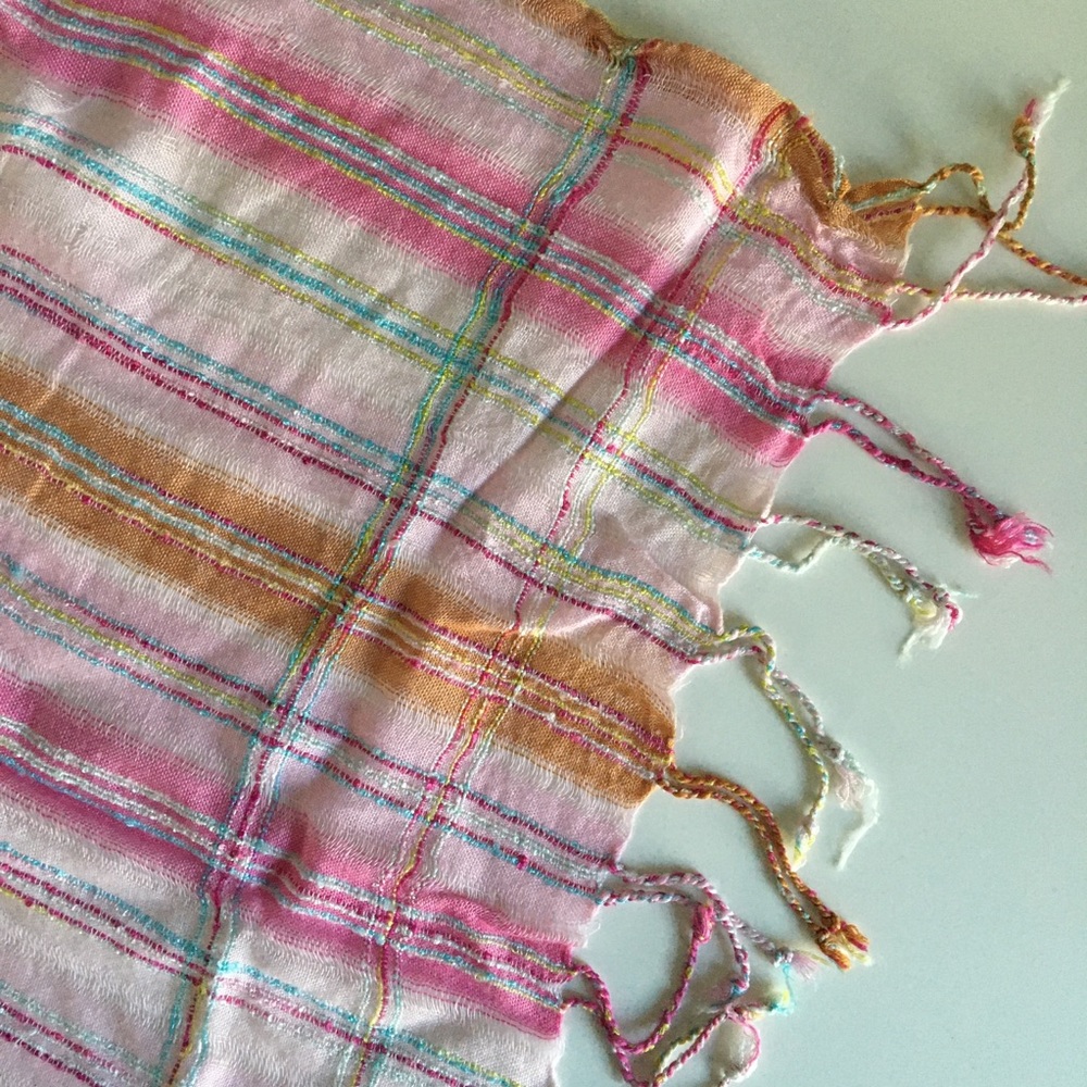 Delicate multi-colored striped scarf